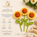 Decorvela Handmade Crochet Sunflower Bouquet | Smiley Sunflower Stems for Home Decor & Gifting